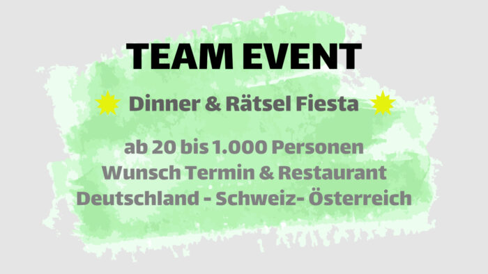 Team Event Teambuilding Dinner und Rätsel in D A CH